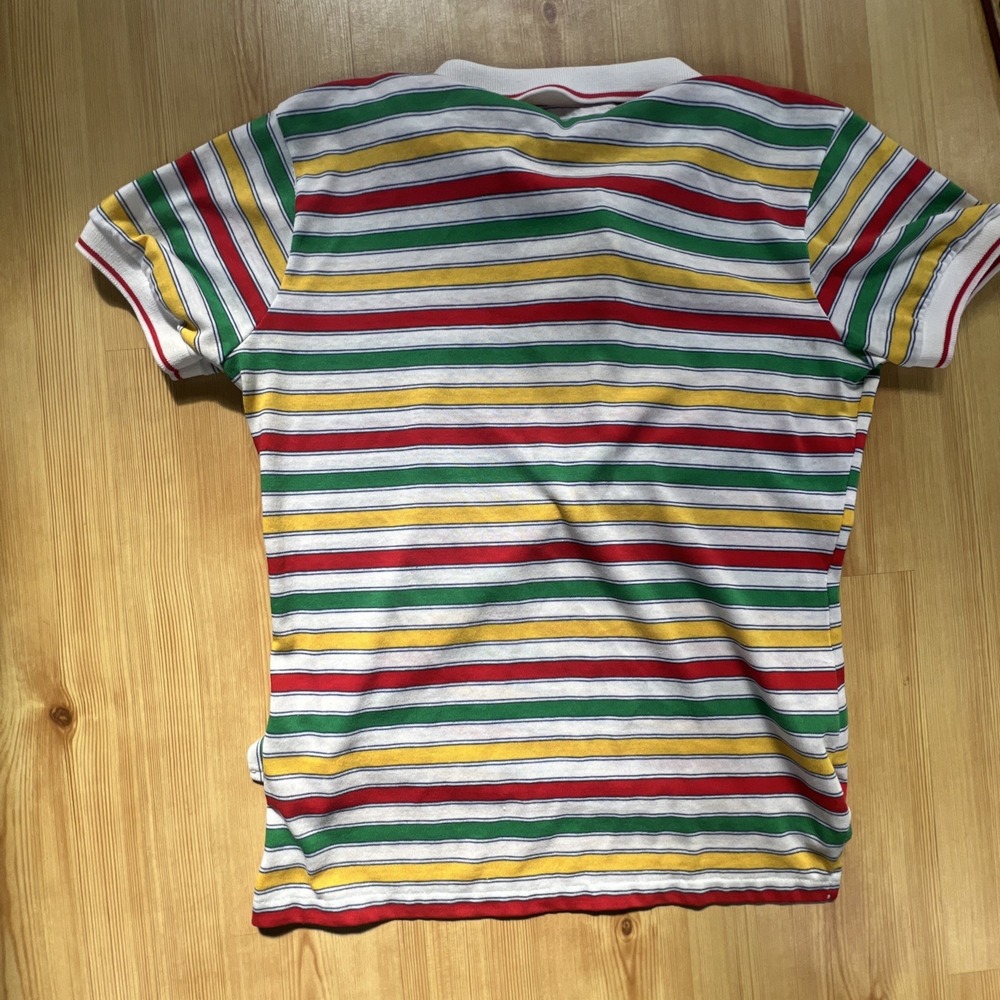 Vintage JC Pennys Multicolor Stripes Polo Women's Girls‎ Junior Large The Fox - Picture 7 of 10